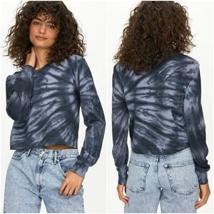 Wilfred Free Long Sleeve Tie Dye Crop Top, size XXS